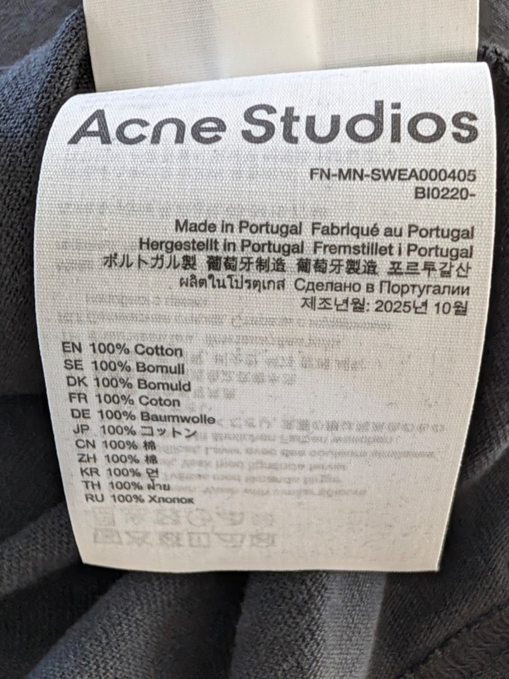 ACNE STUDIOS Half Zip Black XS Embroidered 1996 Logo Cotton Funnel Neck Pullover - Picture 13 of 14